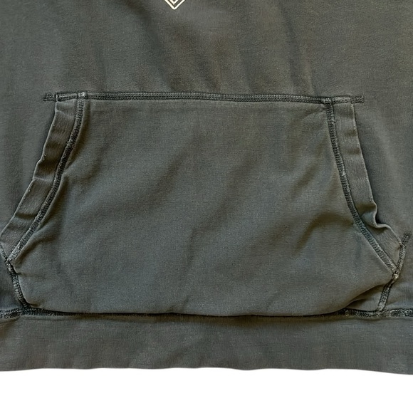 American Eagle Green Geometric Graphic Hoodie Sweatshirt Distressed Cotton Large - Picture 5 of 12